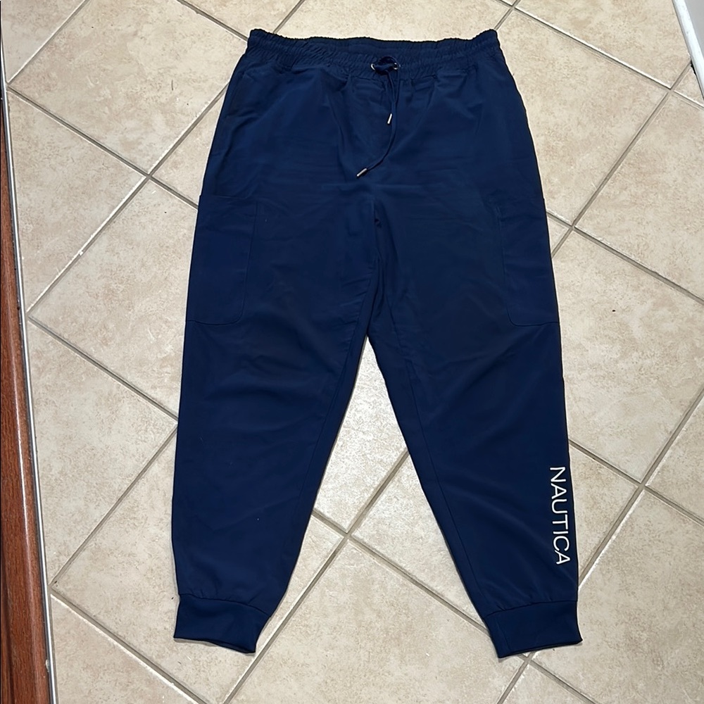 Nautica Blue Jogger Sweatpants with Tapered Leg